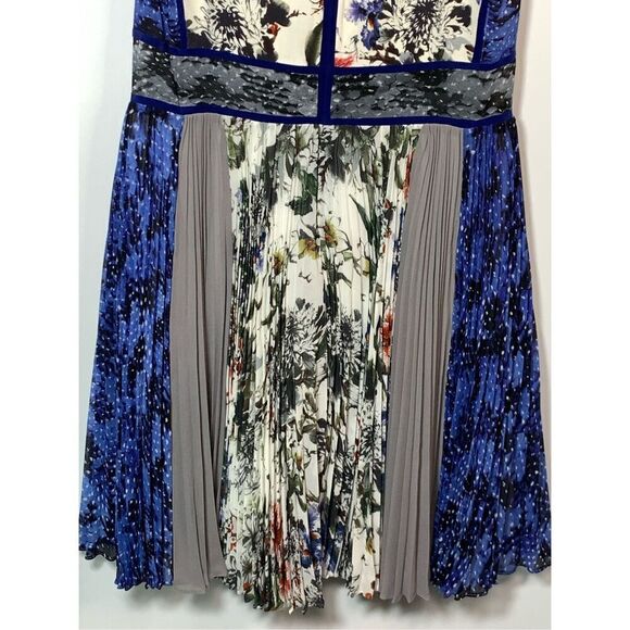 Rebecca Taylor Women's Silk Lined Floral Pleated Mini Dress Multicolor Size 6 - Picture 8 of 8